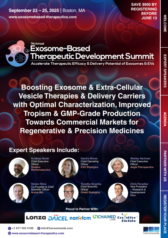 Official Brochure Exosome-Based Therapeutics Development Summit Official Brochure Exosome-Based Therapeutics Development Summit